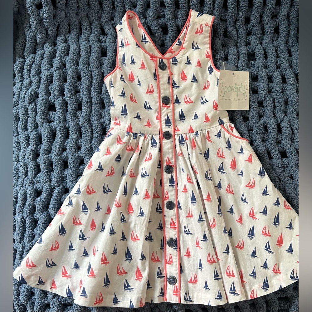 Serendipity by Shrimp and Grits girls nautical sailboat dress